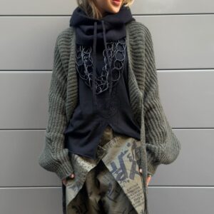 CARDIGAN FARFALLA MILITARE