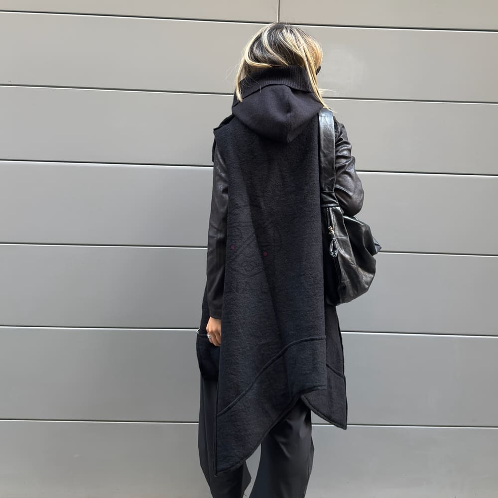 GILET TORONTO 70% WOOL BLACK - immagine 2