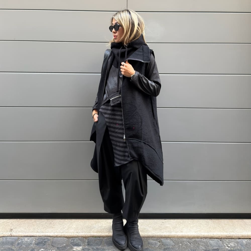 GILET TORONTO 70% WOOL BLACK