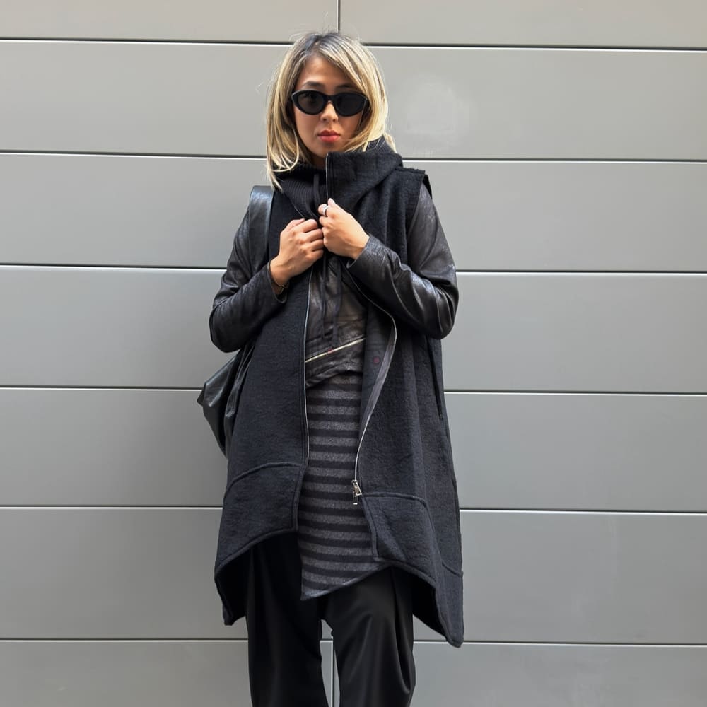 GILET TORONTO 70% WOOL BLACK - immagine 4