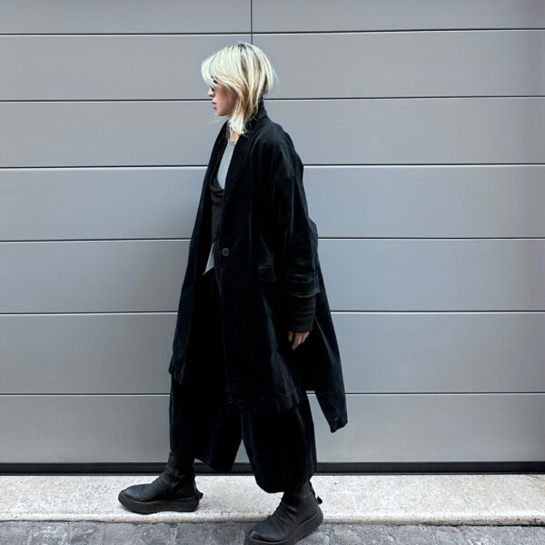 COAT VELLUTO LISCIO NARA NERO