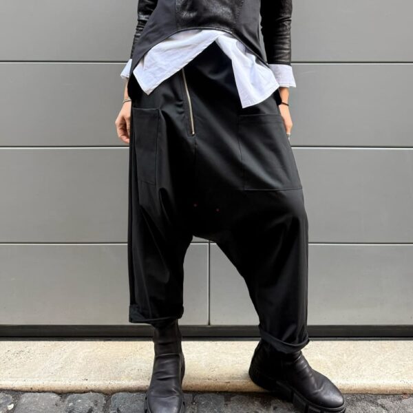 TROUSERS ZIP NERO