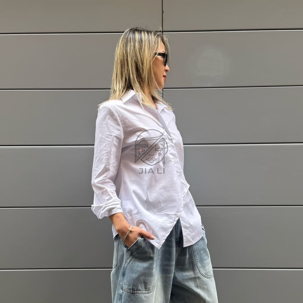 CAMICIA LITCHI COTONE BIANCA