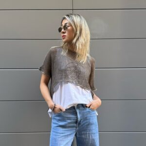 MAGLIA PALMA FANGO