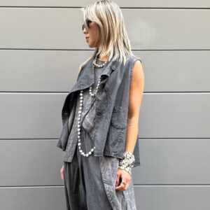 GILET ZORAIDA GRIGIO/NERO