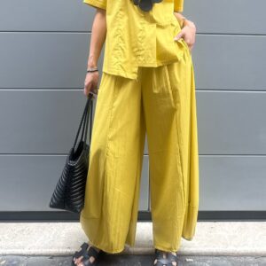 TROUSERS ANYA POPELINE DI COTONE GIALLO
