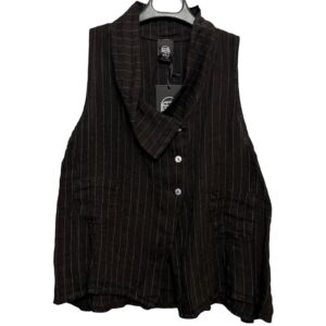 GILET OSTUNI NERO LINO