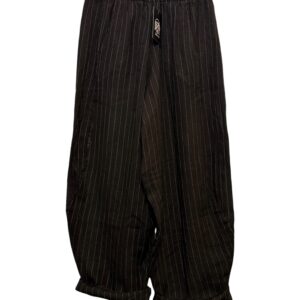 TROUSERS OSTUNI NERO LINO