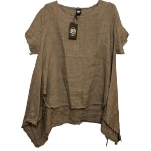 BLUSA OSTUNI FANGO LINO