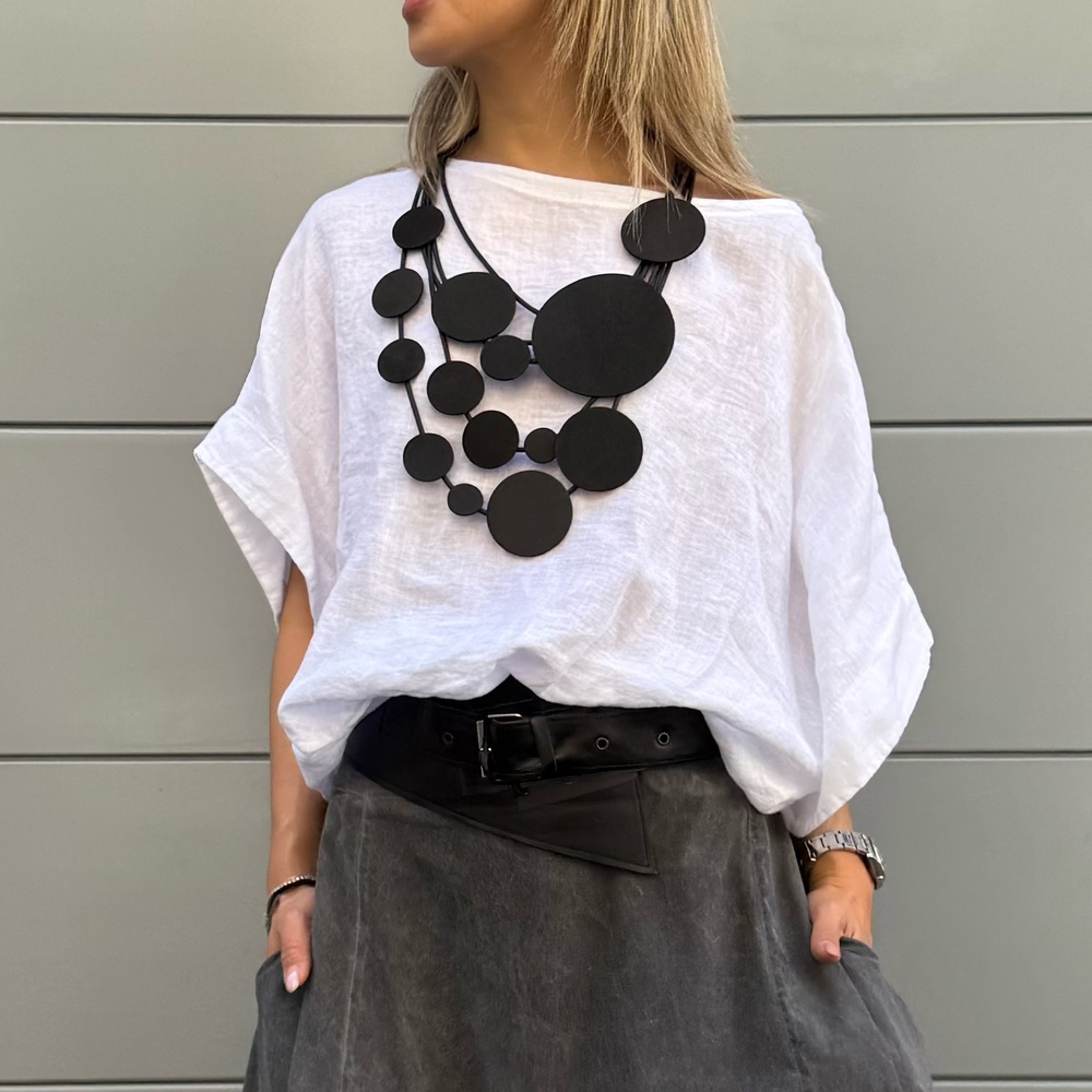 BLUSA MONOPOLI LINO BIANCO - immagine 3