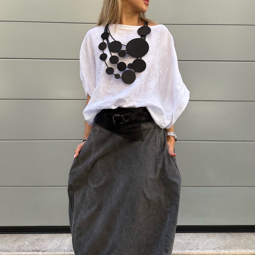 BLUSA MONOPOLI LINO BIANCO - immagine 4
