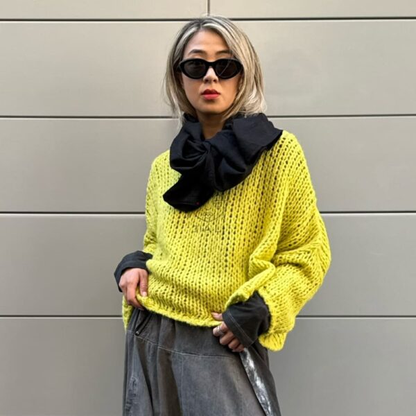 MAGLIONE PARIS GIALLO FLUO