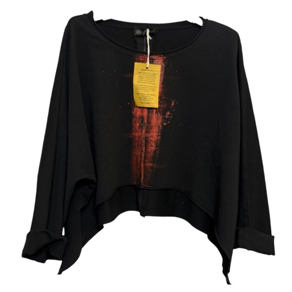 FELPA BREMA DIPINTO A MANO BLACK & RED 131