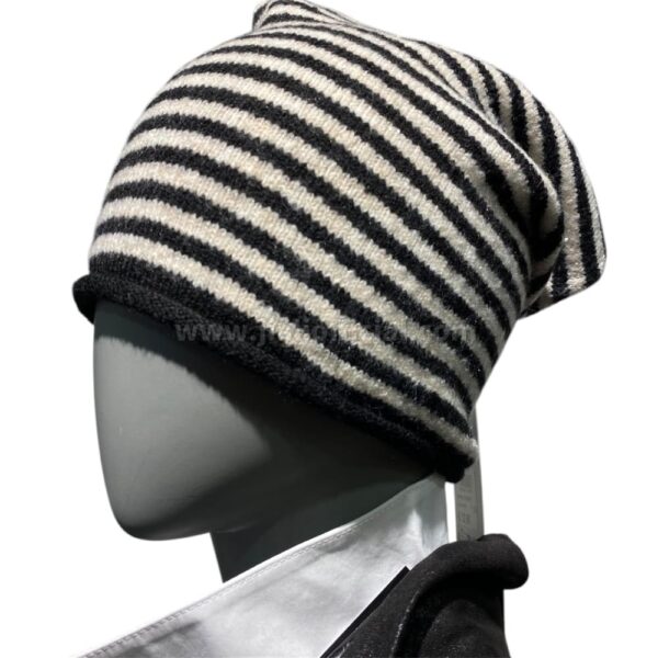 CAPPELLO RIGATO BEIGE/NERO