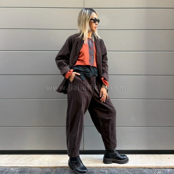 TROUSERS VELLUTO BOLIVIA MARRONE