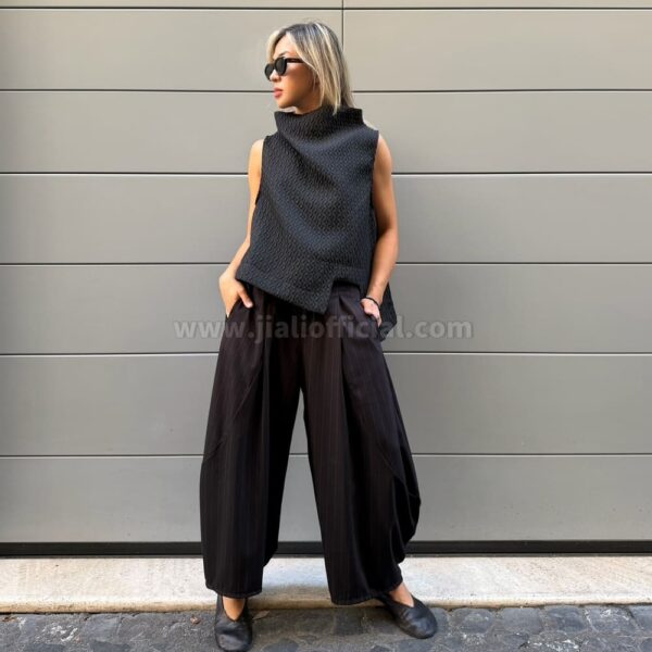 TROUSERS GILDA GESSATO NERO