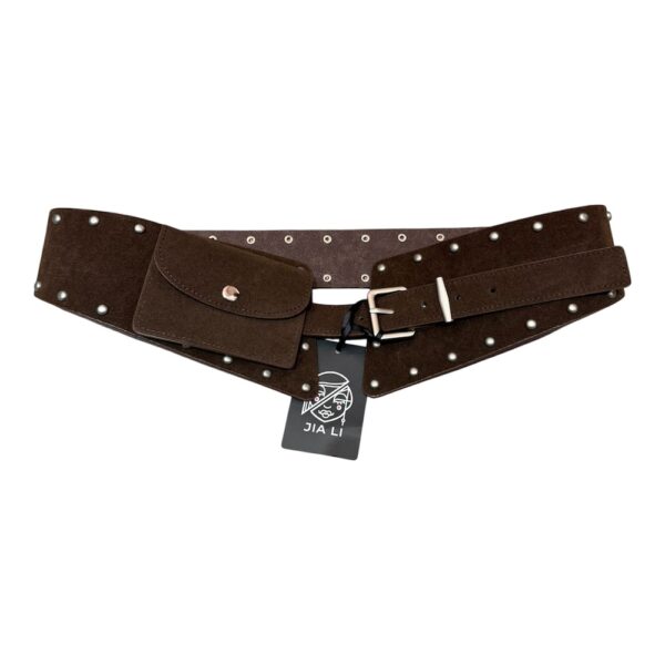 CINTURA BORCHIE MARRONE