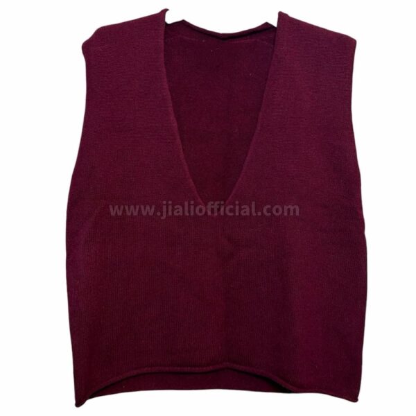 GILET DEEP V MISTO CASHMERE VINO