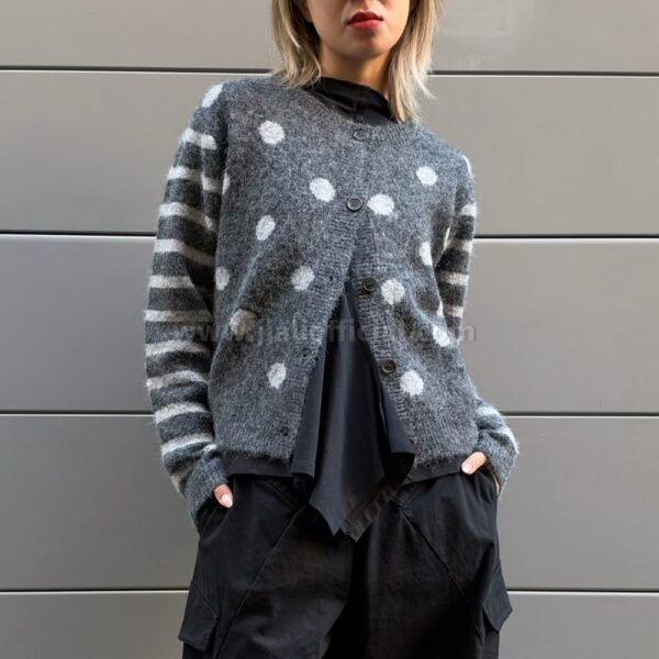 CARDIGAN POIS GRIGIO