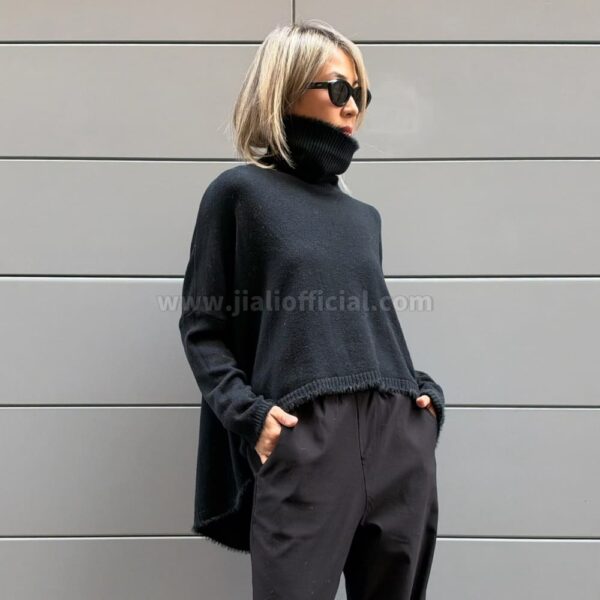 MAGLIONE SANDRA COLLO ALTO NERO