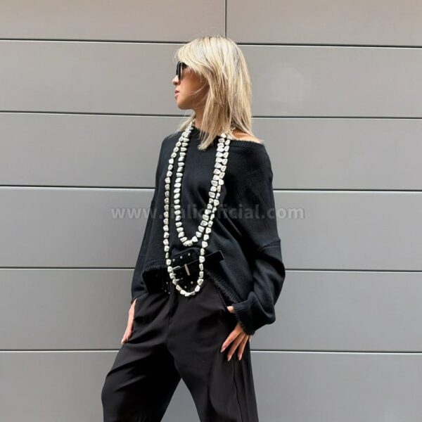 MAGLIONE SANDRA GIRO COLLO NERO